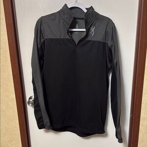 Browning Black and Gray Quarter-Zip Pullover Size M